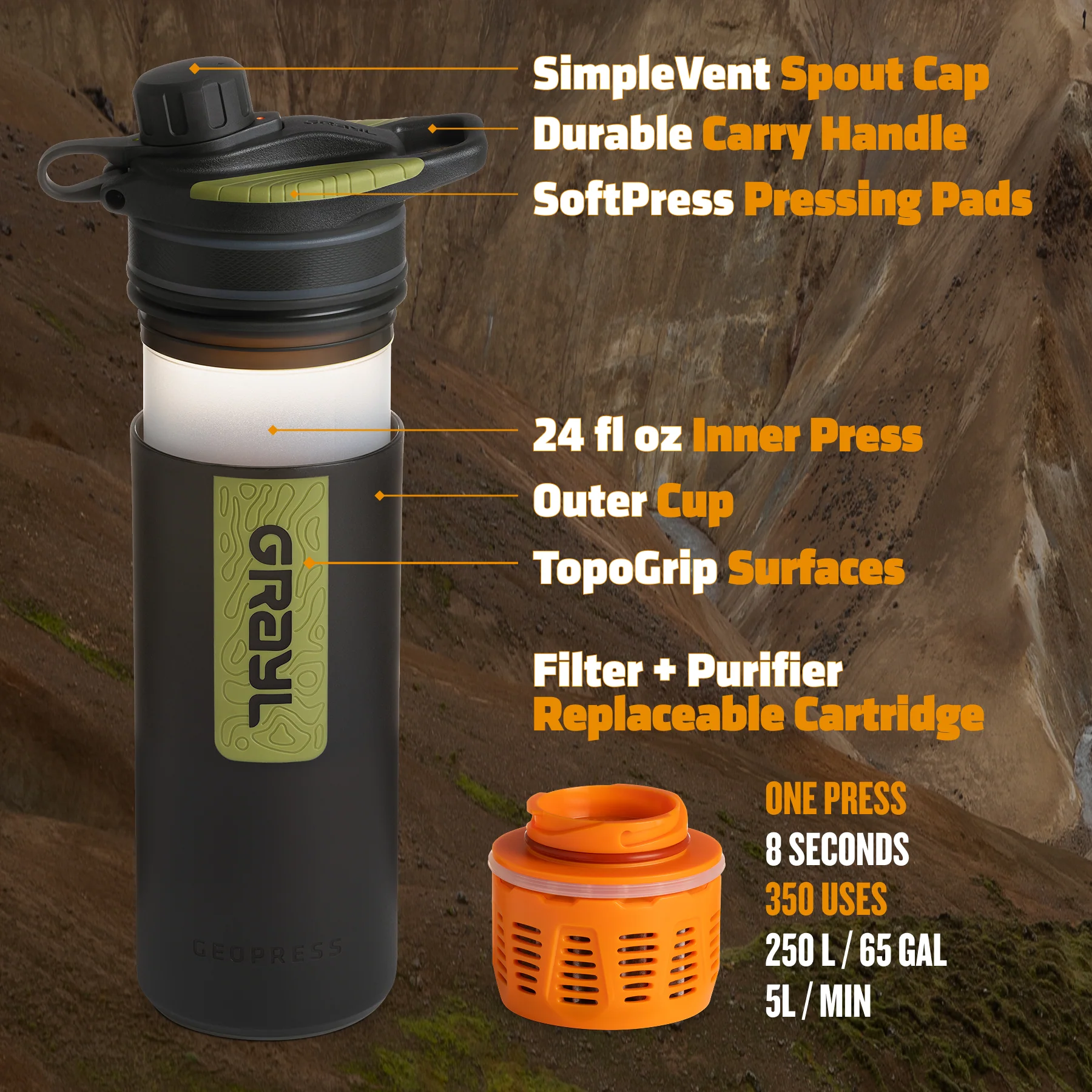 24oz GeoPress® Purifier - Nature - Image 22