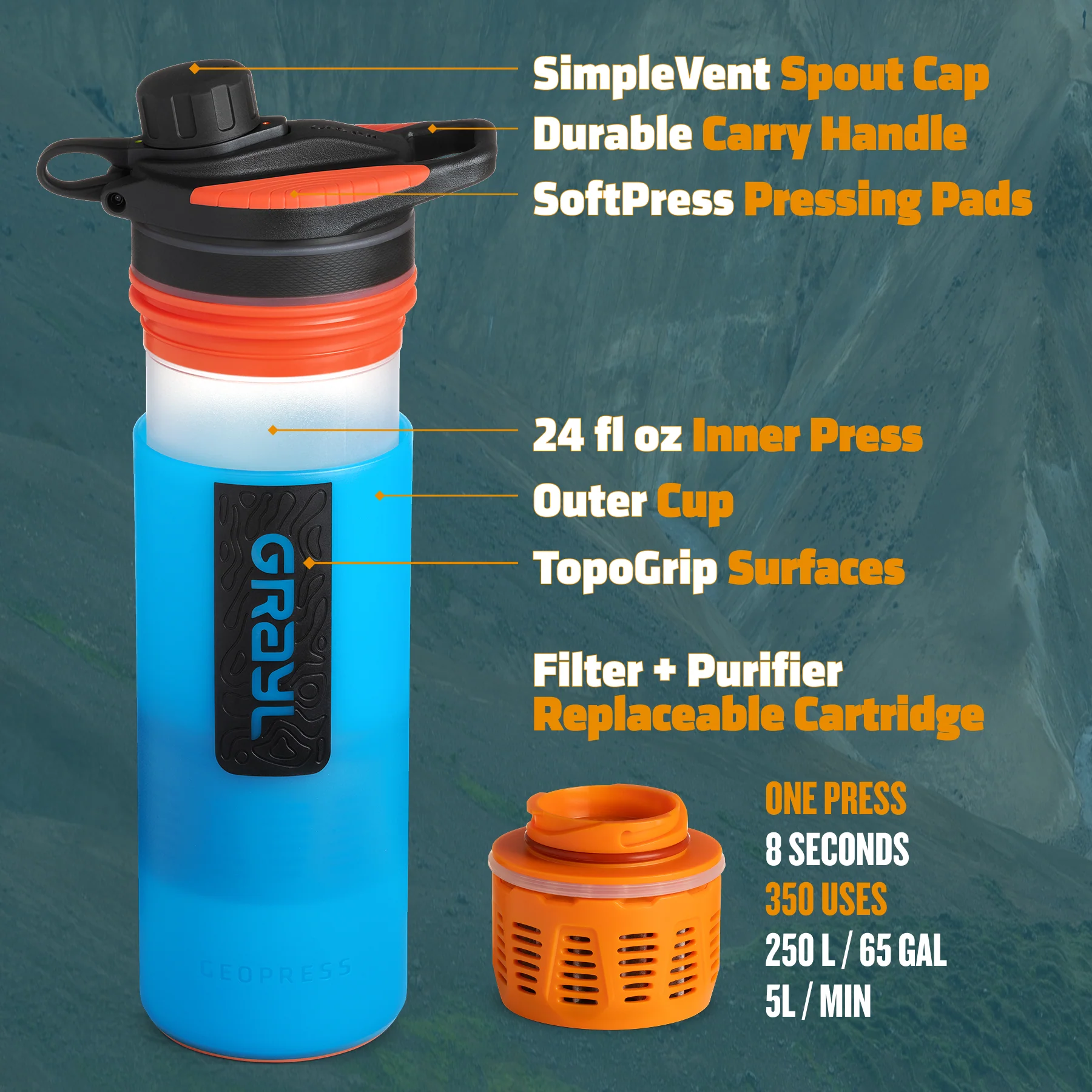 24oz GeoPress® Purifier - Nature - Image 6